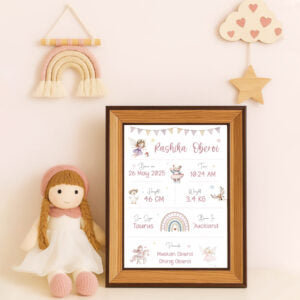 Personalized Baby Birth Frame - Birth Announcement & Newborn Details