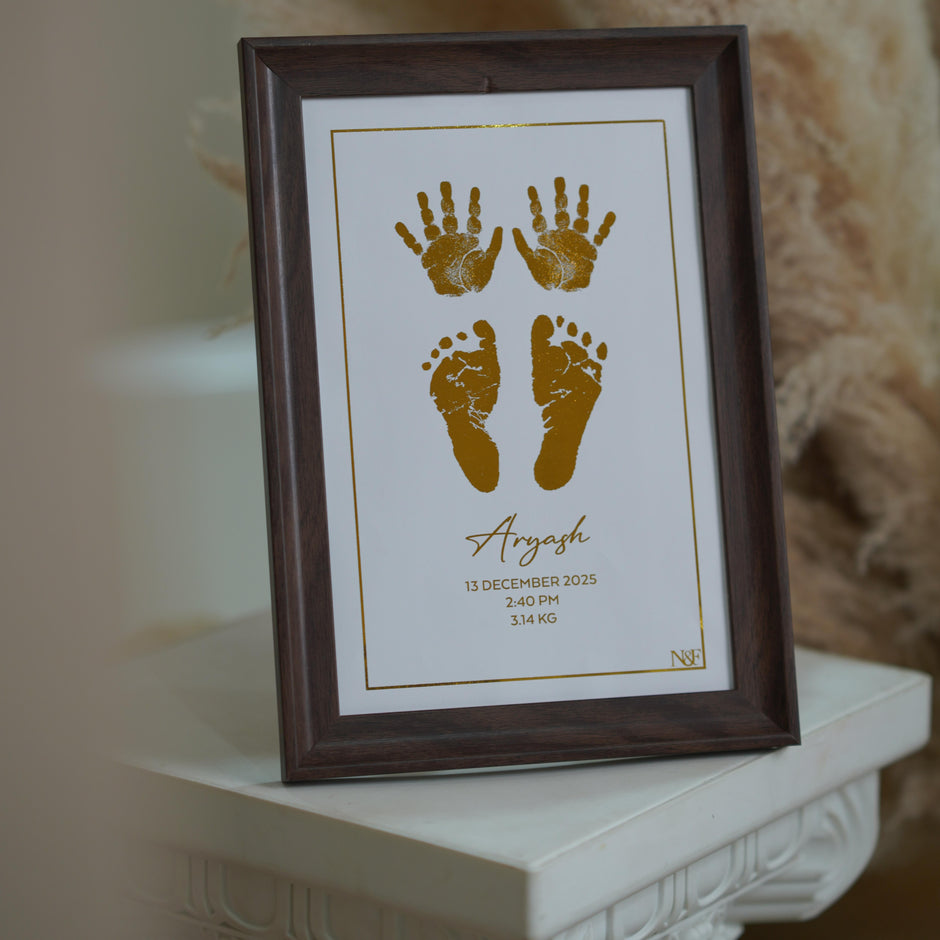 4 Units Metallic Imprint Frame For Baby (Both Hands & Feet)