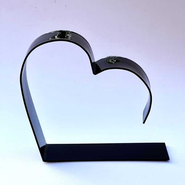 Baby / Couple Handcasting Luxury Art Piece With Base - Heart Shape -10 inches Acrylic Black