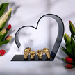 Baby / Couple Handcasting Luxury Art Piece With Base - Heart Shape -10 inches Acrylic Black