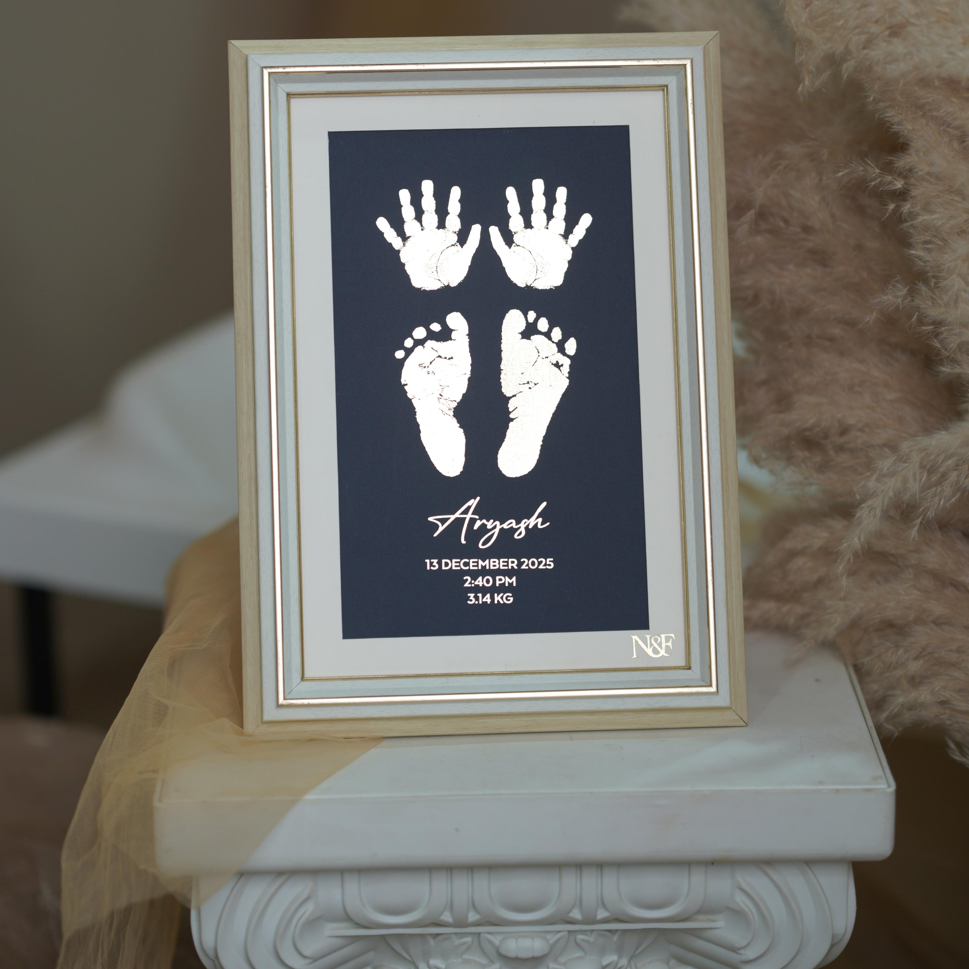 4 Units Metallic Imprint Frame For Baby (Both Hands & Feet)