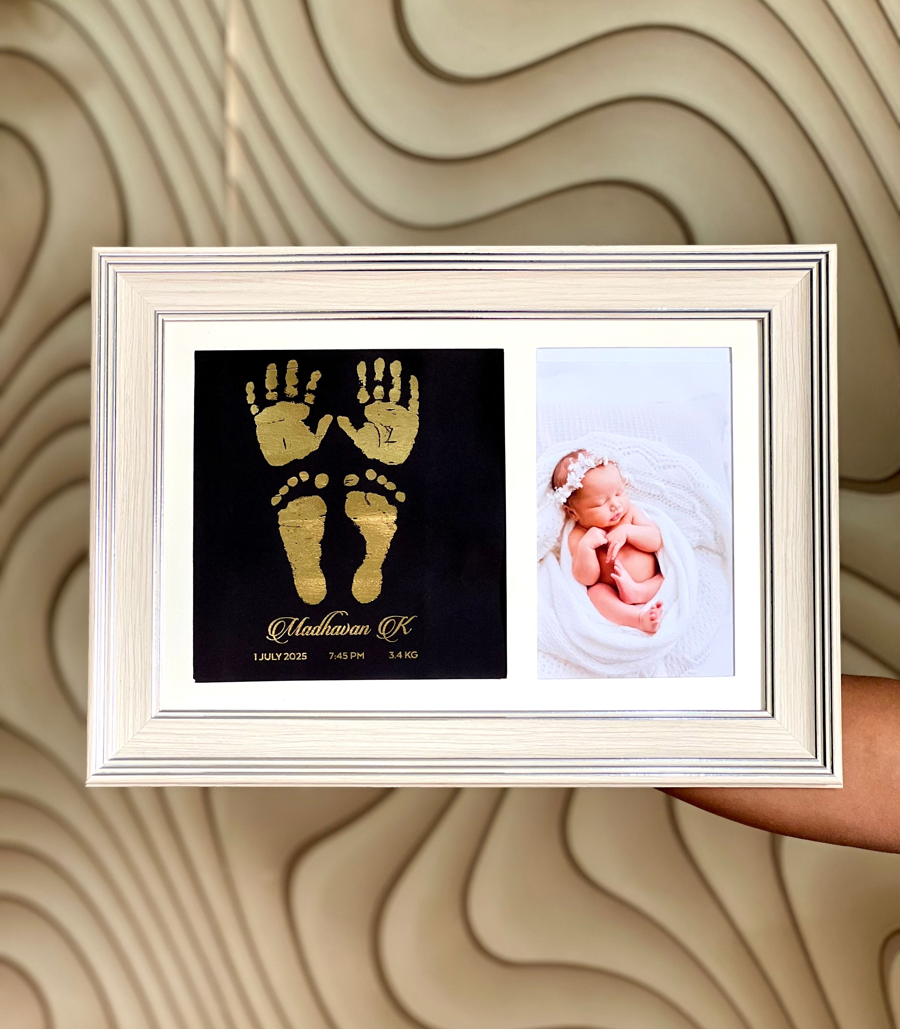 4 Units Metallic Imprint Frame For Baby (Both Hands & Feet)