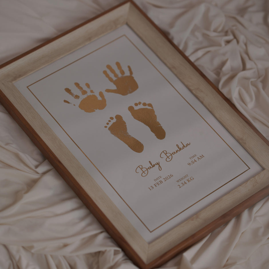 4 Units Metallic Imprint Frame For Baby (Both Hands & Feet)
