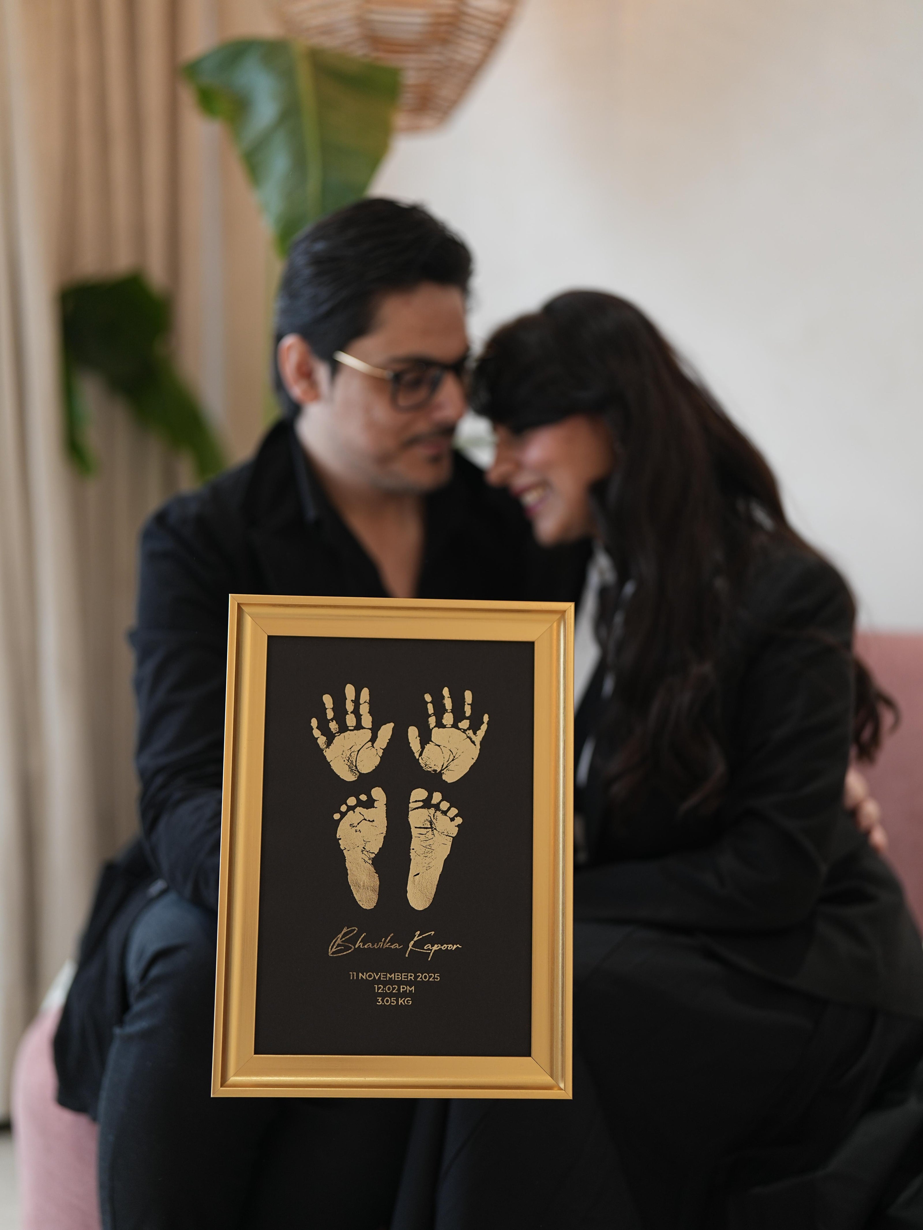 4 Units Metallic Imprint Frame For Baby (Both Hands & Feet)