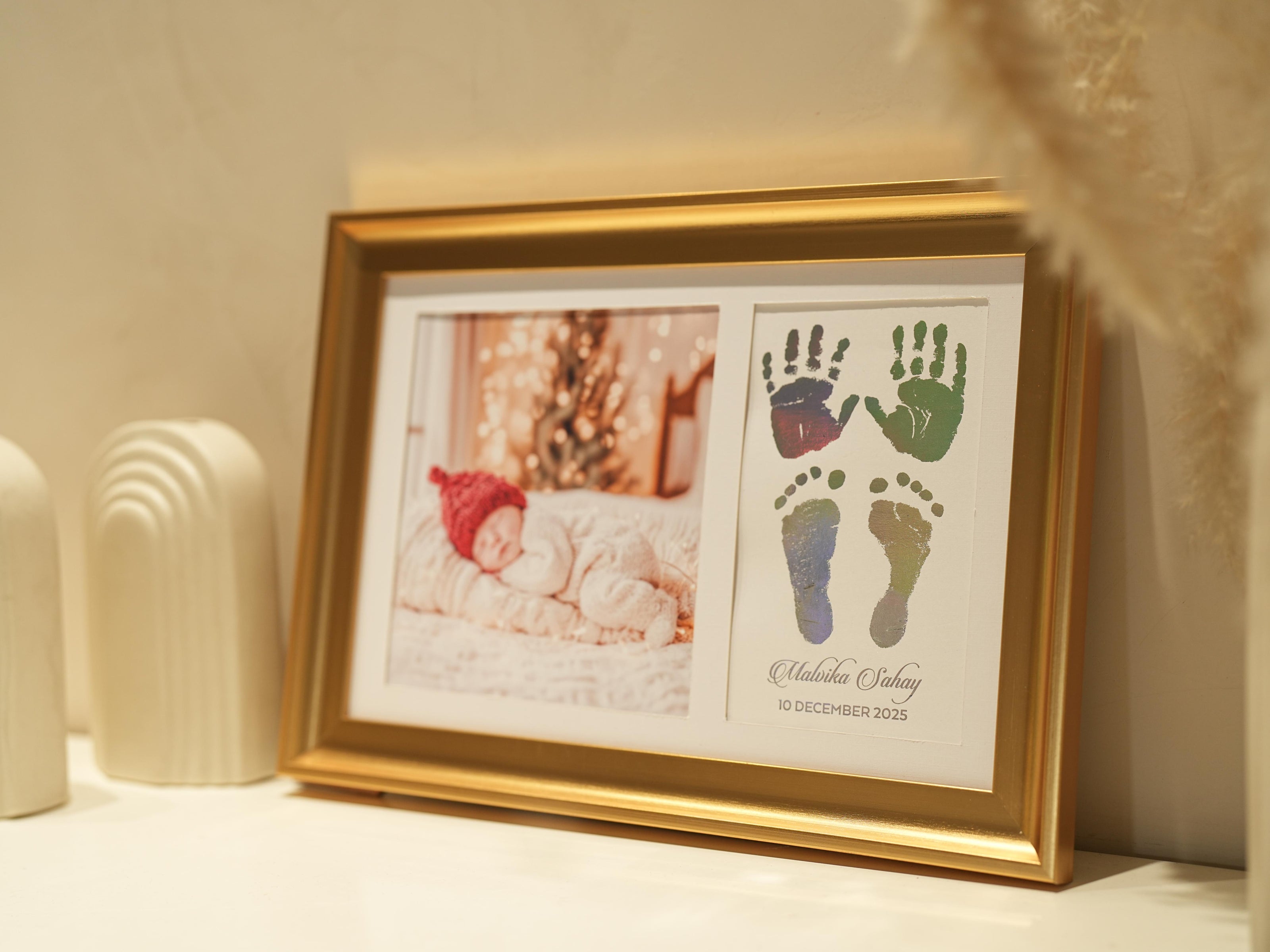 4 Units Metallic Imprint Frame For Baby (Both Hands & Feet)