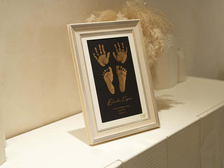 4 Units Metallic Imprint Frame For Baby (Both Hands & Feet)
