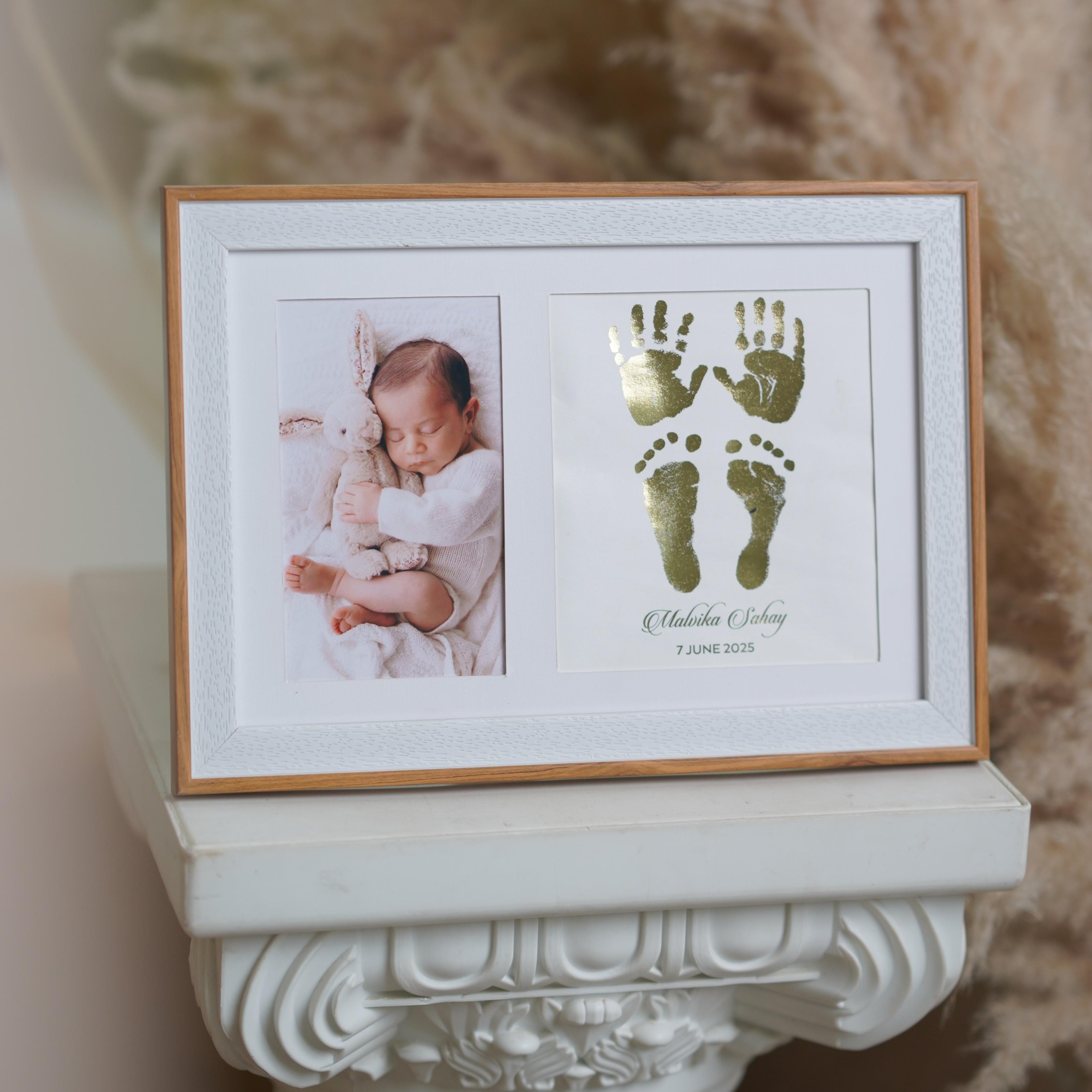 4 Units Metallic Imprint Frame For Baby (Both Hands & Feet)