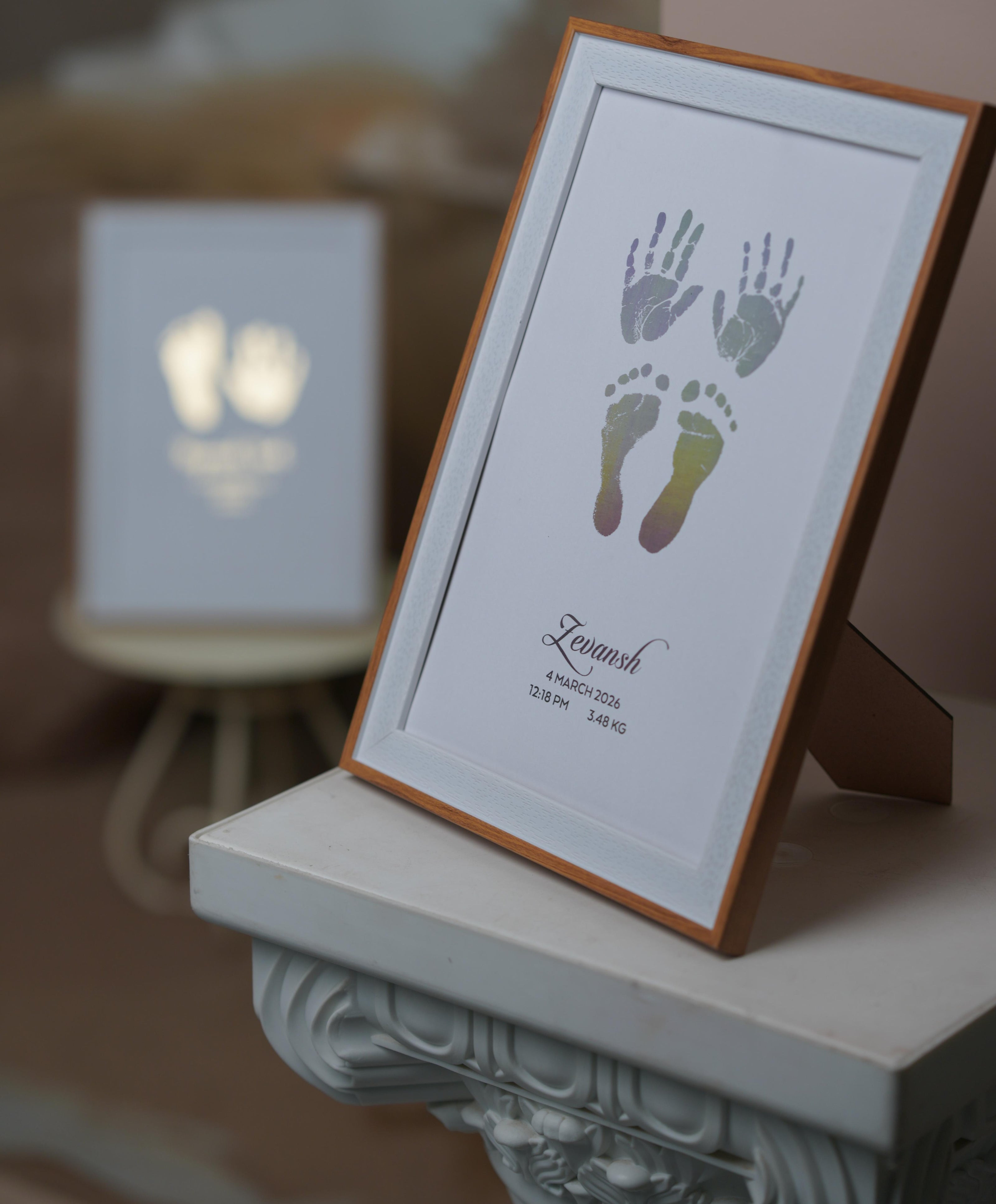 4 Units Metallic Imprint Frame For Baby (Both Hands & Feet)