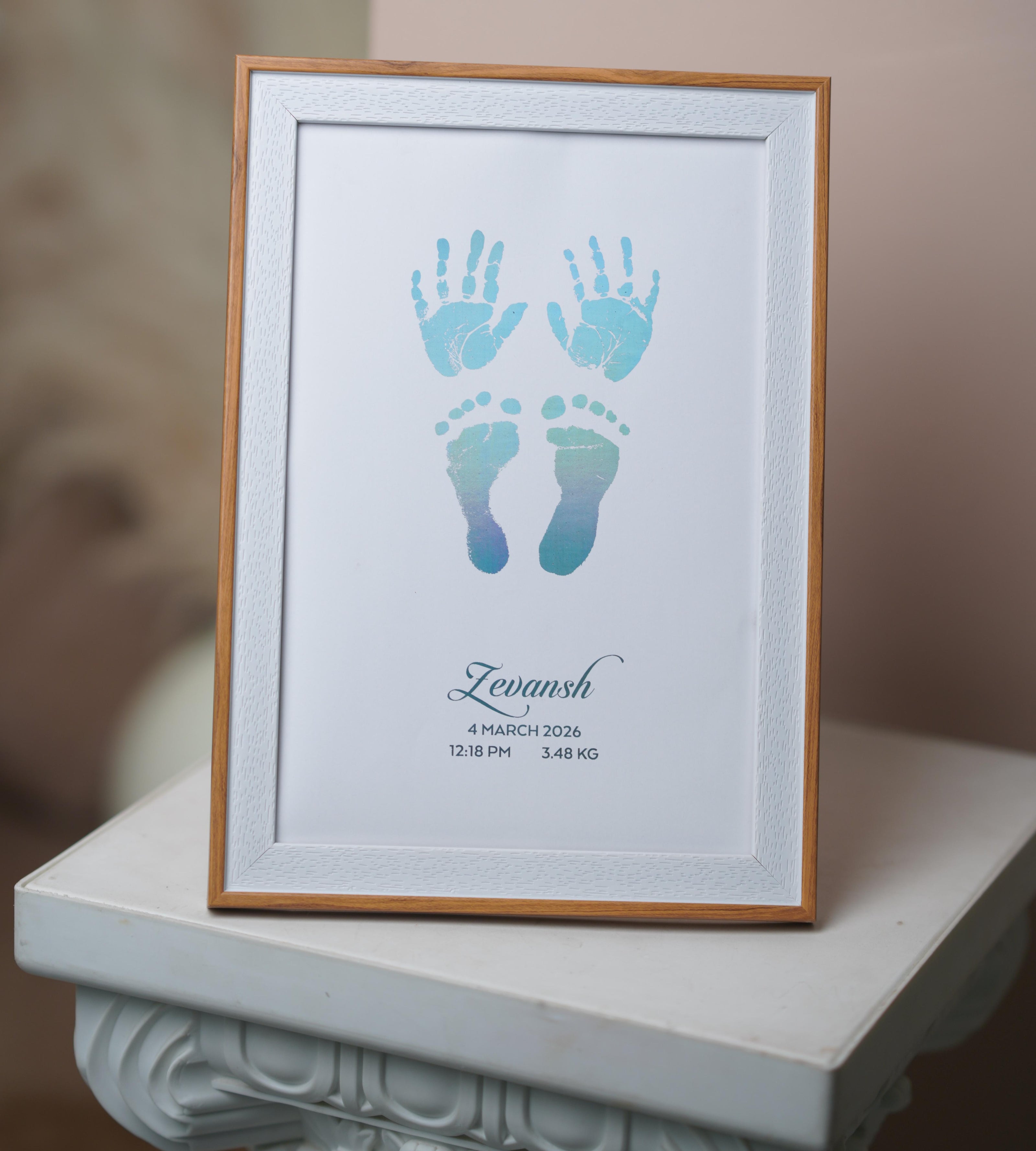 4 Units Metallic Imprint Frame For Baby (Both Hands & Feet)