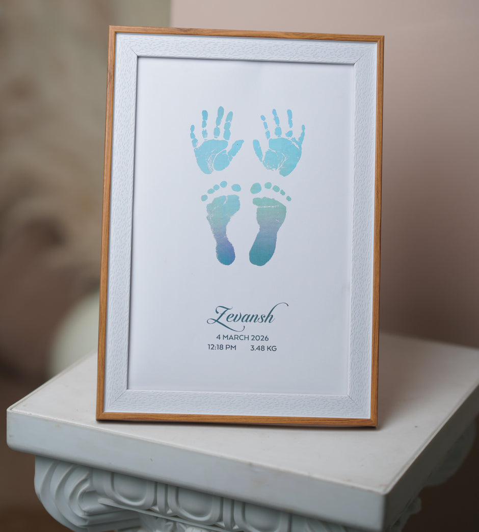 4 Units Metallic Imprint Frame For Baby (Both Hands & Feet)