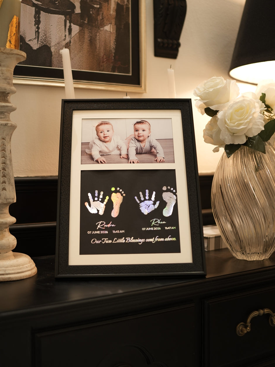 Twins/Sibling Metallic Imprints Frame (4 Imprints)