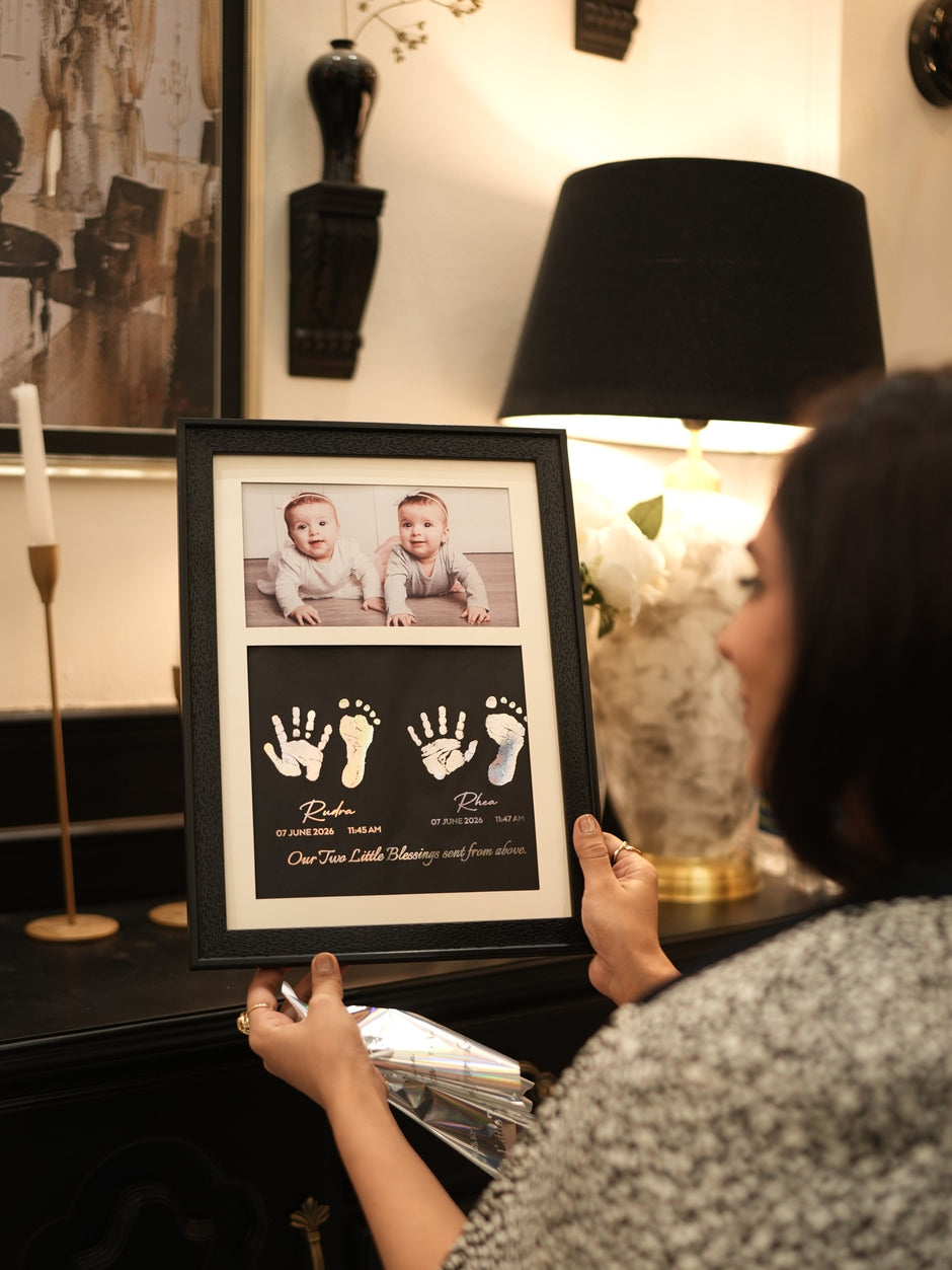 Twins/Sibling Metallic Imprints Frame (4 Imprints)