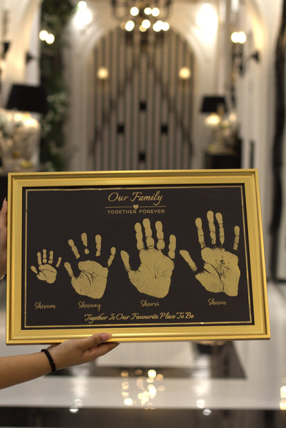 4 units Family Metallic Imprint Frame (mother, father & baby)