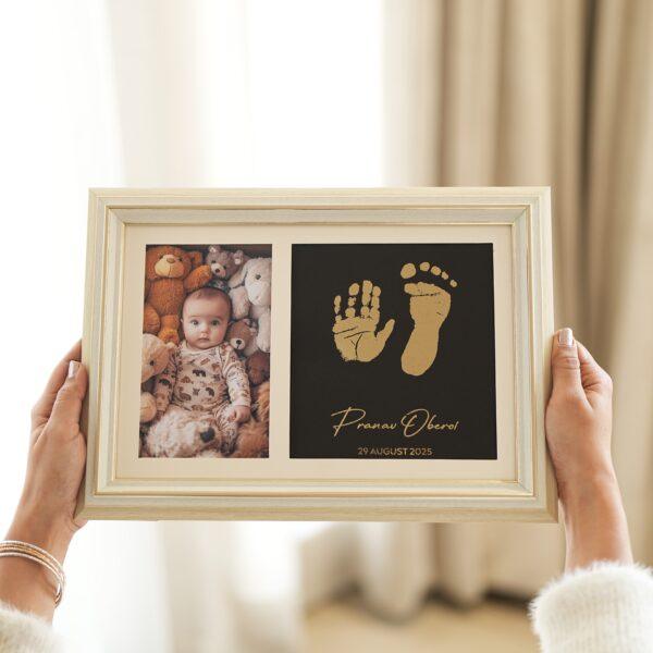 Baby Hand & Foot Metallic Imprint Frame -2-units -Kit Included