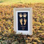 Baby Hand & Foot Metallic Imprint Frame -4-units / Siblings Frame -Kit Included